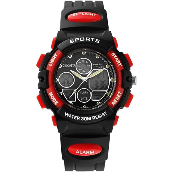 Zoop Quartz Analog Digital Black Dial Black Plastic Strap Watch