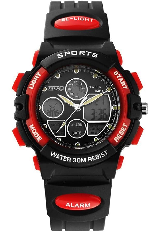 Zoop Pop Upgrades Quartz Analog Digital Black Dial Orange Plastic