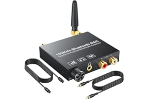 Odbiornik Bluetooth DAC Prozor optyczny adapter audio Bluetooth do zestawu stereo, kina domowego, odbiornik Bluetooth, konwerter DA z gniazdem Aux RCA, z regulacją głośności