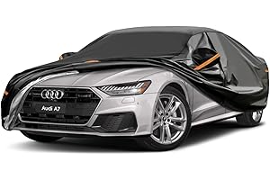GUNHYI Funda de Coche Exterior Impermeable Transpirable, Anti-UV Antipolvo de 7 Capas con Cremallera y Forro de Algodón, para Sedán Audi A6/A7/A8, Jaguar XF, Serie 7, Ghibli, Clase S etc(490 a 530 cm)