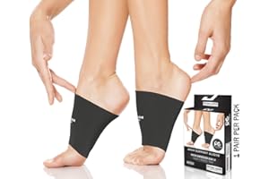 Physix Gear Sport Kompressionsstrümpfe für Fußgewölbeunterstützung, Alternative zu Gel-Einlegesohlen, Plantarfasziitis-Schiene, flache Sohle, orthopädische Schuhe (1 Paar, Schwarz, S)