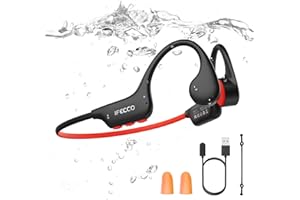 I LOVE E IFECCO IFECCO Waterproof Headphones Swimming - IP68 Waterproof Bone Conduction Headphones Swimming Bluetooth 6.0,Underwater headphones with 8G MP3 for Running Sports Cycling