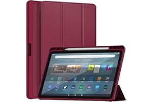 SONLARYIN Smart Trifold Stand with Soft TPU Case, Incompatible with TCL- Wine Red