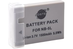 DSTE ELECTRON DSTE Ricaricabile Li-ion Batteria Compatibile per NB-5L e Canon PowerShot S110,SD700 IS,SD790,SD800,SD850,SD870,SD880,SD890, SD900,SD950,SD970,SD990,SX200,SX210,SX220,SX230 HS,IXUS 800 850