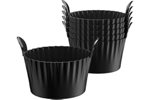 Bakecat Ramekins for Air Fryer, Large Muffin Cases for Air Fryer, Air Fryer Egg Mould (Pack of 6), Black