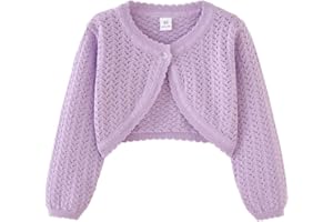 imKutie Baby Girl Bolero Cardigan Shrug, Girls' Long Sleeve Button Knitted Cardigan for 1-6 Years