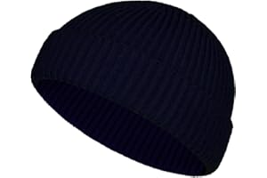 TSKNOMO Woll Fischermütze für den Winter, Trawler-Beanie, Kurze Strickmütze für Männer und Frauen