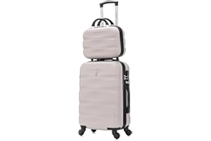 CELIMS - Juego de Maletas | Maleta de Viaje Cabina + Neceser Viaje | Maleta Cabina 55x40x20 cm | Trolley Cabina | Gris