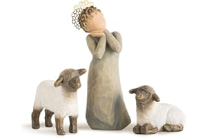 Willow Tree Figura de pastorcito con ovejitas, Home & Navidad Deco, Enesco