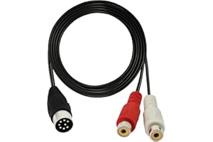 GINTOOYUN DIN-Kabel 8-polig auf 2 Cinch-Stecker, 8-poliger DIN-Stecker auf 2 Cinch-Buchsen, Audio-Adapterkabel für Musikinstrumente, Audio-Geräte, MIDI-Geräte usw