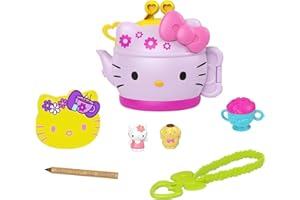 MATTEL Hello Kitty Cofanetto Tazza di Tè con 2 Mini Personaggi, Blocco per Appunti e Accessori, Giocattolo per Bambini 3+Anni,GVB31