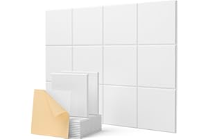SOUNDSBAY Lot de 12 Panneaux de Mousse Acoustique autocollants, Mousse Anti bruit Panneaux Acoustiques Haute Densité isolant phonique Pour mur, plafond, bois et porte Traitement Acoustique 30×30×0,9cm