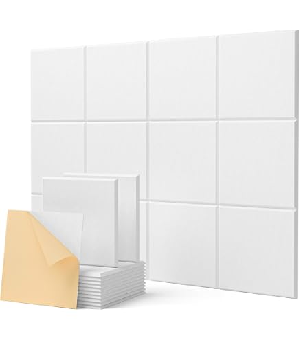 Panneaux Acoustiques Autocollants Soundsbay - Lot De 12 - Absorbeur De Bruit 30x26cm Beige Pour Mur Et Plafond