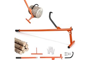 JAOGAUS Steel Timberjack, Adjustable Log Roller Cant Hook, 51in Timberjack Log Roller Lifter, Log Lifter with Non-Slip Handle, Opening Max 12in, for Rolling and Raising Up The Logs, For Forestry Work