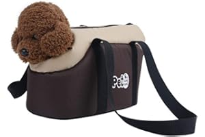 SANGOGO Sac de Transport pour Animal de Compagnie - Mains Libres, Pliable, en Maille Respirante pour Chat et Animal Domestique (Marron, S)