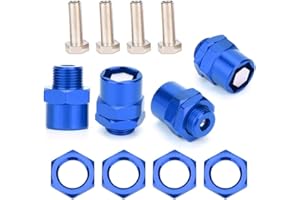 Keenso Adaptateur de moyeu Hexagonal de Roue de 12 mm à 17 mm pour Voiture RC Sakura D4 HSP 94123 1/10(Bleu)