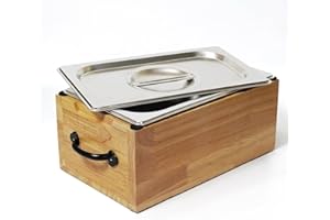 GOURDBRO Composteur Cuisine en Bois, Poubelle Compost Cuisine avec Couvercle, Passe au Lave-Vaisselle, Seau Compost Cuisine pour Déchets Organiques, Bac à Compost Anti Odeur