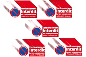 Lot de 35 Autocollants- Stationnement Interdit - Parking privé,Dissuasif Contre Les Voitures Mal Garées, Ou en Stationnement Gênant, Adhesif Anti vehicule Tampon