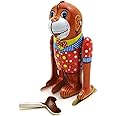 Charmgle Retro Wind-up Flipping Monkey Toy Funny Spring Clockwork Moving Tin Toys Tabletop Bookshelf Decoration