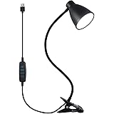 38 LED Klemmleuchte Leselampe, 3-Stufen Farbtemperatur, 10 Helligkeit dimmbar, Augenschutz Schreibtischlampe für Kinder, 360 