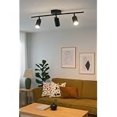 Spoti Modern Tasarım Salon - Mutfak - Banyo Spot Ledli Sıralı Avize (SİYAH, 60 CM, 6500, Kelvin)