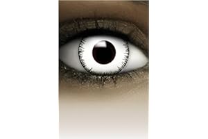 FXCONTACTS Lentes de contacto de colores para disfraces de Halloween y carnaval 2 uds 1 par lentes suaves desechables sin graduación – VAMPIRO BLANCO
