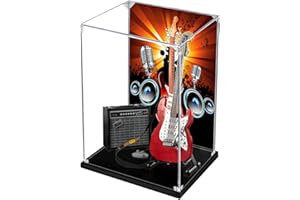 SWDZ Vitrine für Lego Fender Stratocaster Gitarre 21329, Acryl Display Box, Staubdichte Aufbewahrungsvitrine für Lego 21329 (Nicht im Lieferumfang enthalten), Größe: 30x15x40cm