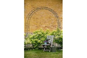 KUHEIGA Extra Wide Rose Arch 12 mm Solid Iron Width 200 cm Black Powder-Coated Metal