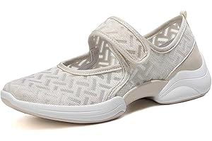 TT Global Sneakers Femmes Léger Chaussures de Marche en Maille avec Scratch Décontracté Mary Janes Sandales Détentes avec Plateforme Confortable Fitness Sport Automne Été