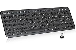 PINKCAT Wireless Keyboard, Upgraded Office Keyboard Ergonomic USB Keyboards with Number Pad, Silent compact Travel Design for PC, Laptop, Desktop, Windows 10/8/7/XP (Black)
