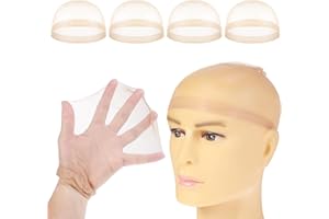 JJUNW 4 czapki z siatką na włosy, nylonowe, ultra cienkie czepki na perukę, oddychające, rozciąglawe siatek na perukę, codziennie, Halloween, cosplay, imprezy, bały, kolacje galowe