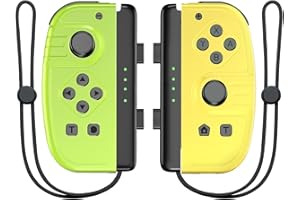 Gamrombo Wireless Controller for Nintendo Switch, Replacement Switch joystick Controller for Switch with Dual Vibration/Wake-up Function/Screenshot Green&yellow