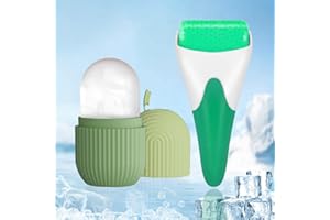 FOUVIN Rodillo de hielo para cara y ojos, rodillo de hielo facial, rodillo de hielo de silicona, reutilizable, masajeador facial de ojos, rodillo facial facial para reducir poros, blanquear las arrugas