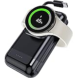 leChivée Bärbar Laddare för Samsung Watch, 6000mAh magnetisk reseladdare Samsung Power Bank med inbyggd kabel, Samsung Watch 