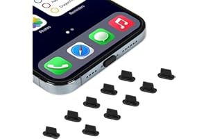 CaseBuy 10x Anti-Staub-Stecker Kompatibel mit iPhone 14, 14 Pro Max, 13, 13 Pro, 12, 12 Pro Max, 11, 11 Pro, X, XS, XR, 8, 7, iPhone Ladeanschluss Staubabdeckung, Silikon iPhone Staubstecker -Schwarz