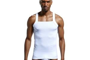 LSEEKA Herren Weste Gerippter Tank Top Eckigem Ausschnitt Oberteile Baumwolle Tops Männer Tee Sweat Shirt Pullover Einfarbig Unterhemd Slim Fit Trainingsshirt Sportshirt Laufshirt Shirt