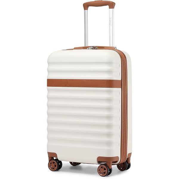 Kono Lichtgewicht Harde Koffer 24 Inch Medium - Crème Wit | TSA Slot & 4 Wielen