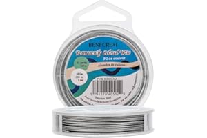 BENECREAT 10 m 1 mm 7 brins en Acier Inoxydable Enduit de Nylon Artisanat Bijoux Fil de Perles Queue de Tigre Fil de Perles pour Colliers Bracelets Anneau