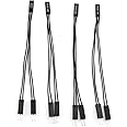 E-outstanding 4PCS 2 Pins Single Female to Dual Male Jumper Splitter for PC Motherboard Power Light-Emitting Diode Switch Reset HDD Hard Drive