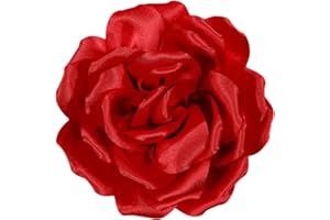 WEITAPYT Rosen Blume Haarspange, Rose Brosche Stoff, Rosen Haarnadel, Blumenbroschen, Haarclip Rose, Brosche Haarnadel Zwei in Einem, Geeignet für Mädchen und Damen zu Partys und Hochzeiten(Rot)