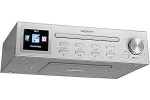 oneConcept Streamo Chef Kitchen Radio - Substructure Radio, CD Player, Bluetooth, Internet Radio: Over 14,000 Radio Stations, 2.4? HCC Display, WiFi, App Control, Sleep Timer, Alarm Function, Silver