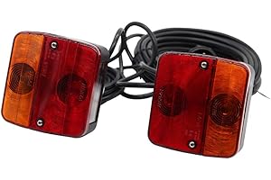 ETUKER Kit De Feux Arrière De Remorque Magnétique, 12V Feux Arriere Remorque De Lumière Avec Plaque D'immatriculation Lampe, Avec Câble De 7,5 M Et Prise à 7 Broches, Pour RV/Camions/Remorque(Ampoule)