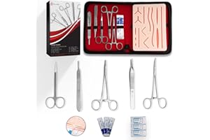 PURE SHARP Complete Suture Practice Kit – Silicone Training Pad with Instruments and Carry Case