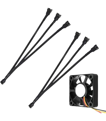 2 Câbles Répartiteur PWM 1 Vers 3 - Pour Ventilateurs PC 4/3 Broches - Gaine Tressée 27cm