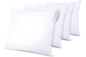 Utopia Bedding Protège Oreiller 60x60 cm (Lot de 4) Imperméable avec Fermeture Éclair, Housse Oreiller, Certifié Oeko-TEX Taie Oreiller