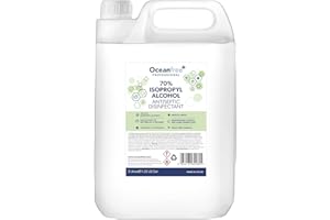 OCEAN FREE IPA Disinfectant Rubbing Isopropyl Alcohol - 5L Litre - Kills 99% Bacteria, Germs - Sanitiser Sanitizer (Single)