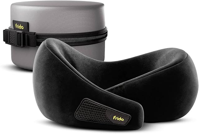 Frido Travel Neck Pillow, 100% Hi-Per Foam, Lightweight Neck Support Pillow, Neck Pillow for Flight Travel, Me