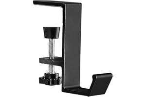 RIXOTIX Supporto per cuffie, supporto per cuffie, supporto per cuffie, supporto per cuffie, da scrivania, per cuffie, clip da gioco, supporto per chiavi, tasche singolo, colore nero