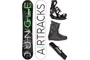 AIRTRACKS Snowboard Set/Pack/Planche Jungle Hero Wide Hybrid Rocker + Fixations Master + Chaussures + SB Sac / 152 155 159 cm