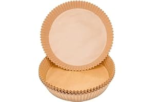 NIKO´S SHOP N S BANDEJA DE PAPEL DE HORNO PARA AIRFRYER (BANDEJA HORNO REDONDA CON FONDO LISO)100 PIEZAS. 20-25CM.